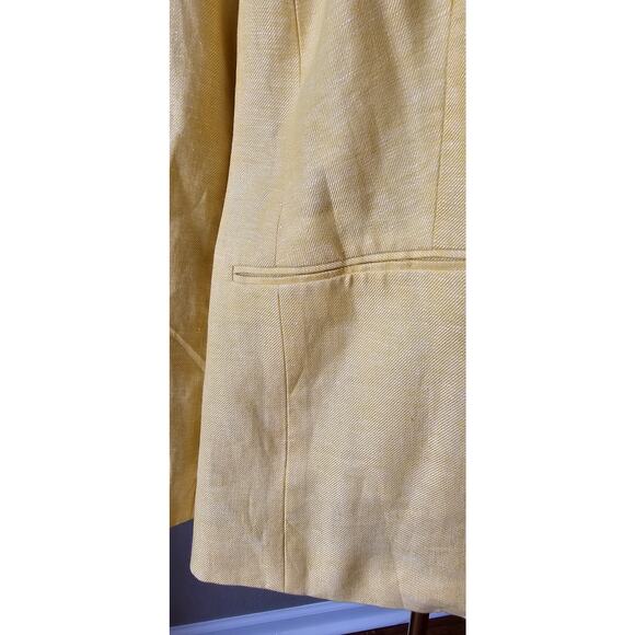 NWT Talbots Women's Muted Yellow Long Sleeve Linen Blend Lined Blazer Plus 16W - Picture 3 of 7